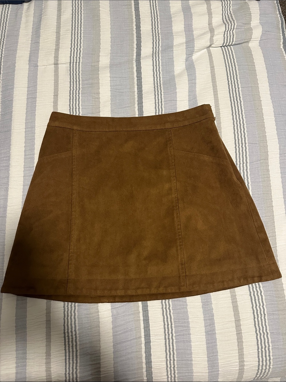 Abercrombie & Fitch Brown Suede Mini Skirt